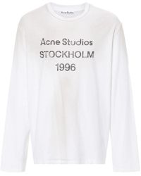 Acne Studios - Camiseta con efecto envejecido y logo - Lyst