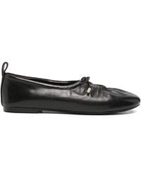 ADRIANNA FERETTI - Bow-Detail Leather Ballet Flats - Lyst