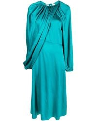 Colville - Draped-detail Silk Dress - Lyst