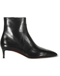 Santoni - Pointed-Toe Leather Ankle Boots - Lyst