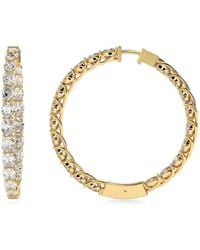 Diamond Essentials - Lucida Diamond Hoop Earrings - Lyst