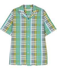 Lanvin - Check Pattern Cotton Camp Collar Shirt - Lyst