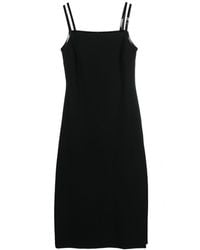 Gucci - Jersey Midi Dress With Crystal G Square - Lyst