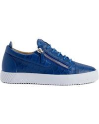 Giuseppe Zanotti - Frankie Crocodile-Effect Zip Sneakers - Lyst