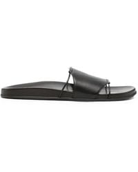 The Row - Vivienne Leather Slide Sandals - Lyst