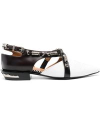 Toga - Panelled Leather Ballerina Shoes - Lyst