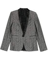 Roberto Cavalli - Blazer À Motif Quadrillé Et Col Châle - Lyst