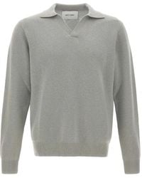 Soft Goat - Polo-Collar Plain-Knit Sweater - Lyst