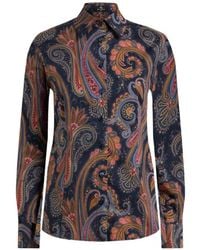 Etro - Chemise En Popeline De Coton Stretch À Motif Paisley - Lyst