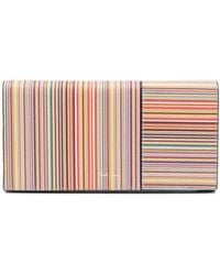 Paul Smith - Stripe-print Leather Wallet - Lyst
