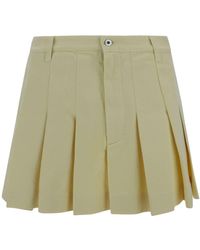 Bottega Veneta - Pleated Cotton Miniskirt - Lyst