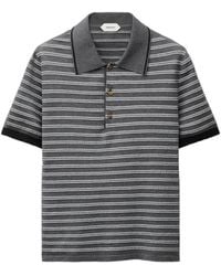 Versace - Gebreide Polo Van Katoenblend Met Jacquard - Lyst
