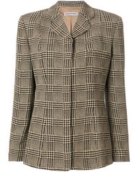 Giorgio Armani Blazer mit Hahnentrittmuster - Braun