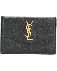 Saint Laurent - Calf-Leather Logo-Plaque Purse - Lyst