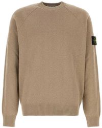 Stone Island - Compass-Badge Cotton Sweater - Lyst