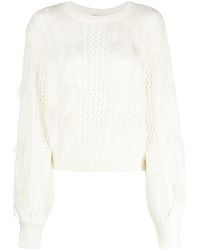 Twinset - Feather-Detail Cable-Knit Jumper - Lyst