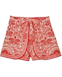 FARM Rio - Tie-Waist Floral-Print Shorts - Lyst
