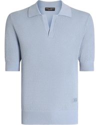 Dolce & Gabbana - Micro-Pattern Cotton Polo Shirt - Lyst