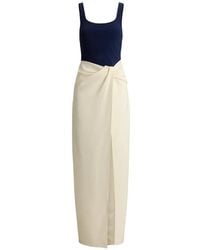 Ralph Lauren - Twist-Detail Two-Tone Maxi Dress - Lyst