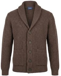 Drumohr - Gerippter Cardigan Mit Schalkragen - Lyst