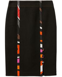 Emilio Pucci - High-waisted Front-slit Cotton Skirt - Lyst