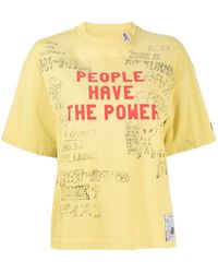 Maison Mihara Yasuhiro - Katoenen T-shirt Met Tekst - Lyst