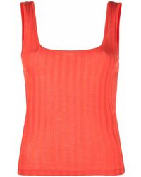 Vince - Ribbed Square-neck Tank Top - Lyst