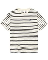 WOOD WOOD - T-Shirt Rayé À Patch Logo - Lyst