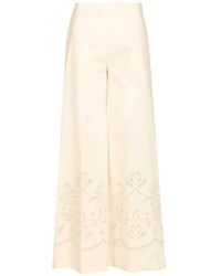 forte_forte - Embroidery Cropped Trousers - Lyst