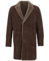Volfagli - Ninfeo Suede Shearling-Lined Coat - Lyst