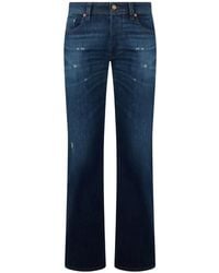 DIESEL - Dark-Wash Distressed Jeans - Lyst
