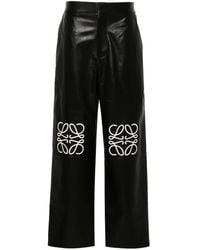 Loewe - Anagram Baggy Leather Trousers - Lyst