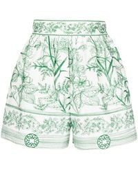Elie Saab - High-Waist-Shorts Mit Blumen-Print - Lyst