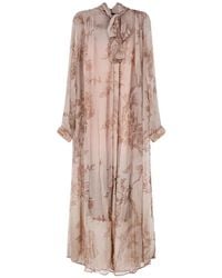 Mes Demoiselles - Floral-Print Pussy-Bow Maxi Dress - Lyst