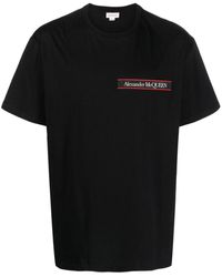 Alexander McQueen - T-shirt en coton à patch logo - Lyst