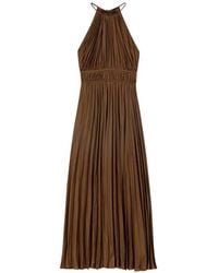 Maje - Pleated Halterneck Midi Dress - Lyst