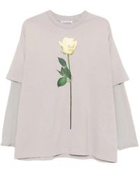 Acne Studios - T-Shirt À Empiècemenst Superposés Et À Imprimé Graphique - Lyst