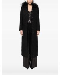 Nissa - Feathers Detail Bouclé Coat - Lyst