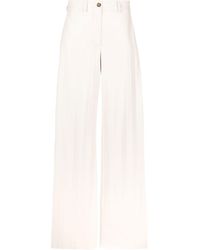 MSGM - High-waisted Straight-leg Trousers - Lyst