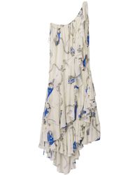 Burberry - Asymmetrisches Kleid mit Ketten-Print - Lyst