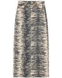 Ganni - Zebra-Print Maxi Skirt - Lyst