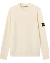 Stone Island - 5100072 Lambswool Regular-Fit Crewneck Jumper With Ribbed Trims - Lyst
