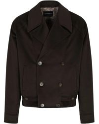 Emporio Armani - Double-Breasted Button Jacket - Lyst