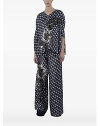 Biyan - Print-Appliqué Silk Blouse - Lyst