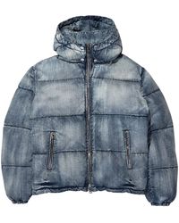 Purple Brand - Denim Padded Hooded Jacket - Lyst