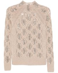 Ermanno Scervino - Cable-Knit Sequin-Embellished Sweater - Lyst