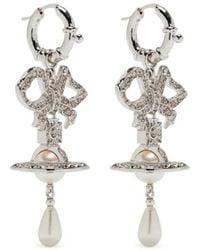 Vivienne Westwood - Rigoberta Bow-Crystal Pearl Earrings - Lyst