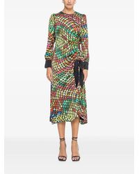 Nissa - Bow-Detail Satin Midi Dress - Lyst