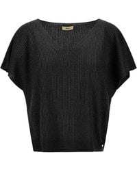 Herno - Ribbed V-Neck Knit Top - Lyst