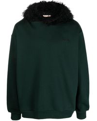 Marni - Sweatshirt mit Faux Fur - Lyst